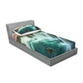 thumbnail image 2 of Ambesonne Colorful Fitted Sheet & Pillow Sham Set, Wild Nature Waterfall, Twinxl, Multicolor, 2 of 2