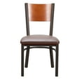 thumbnail image 4 of Linon Ervin Metal Side Chair, Set of 2, Meadium Oak Finish with Brown Faux Leather, 4 of 9