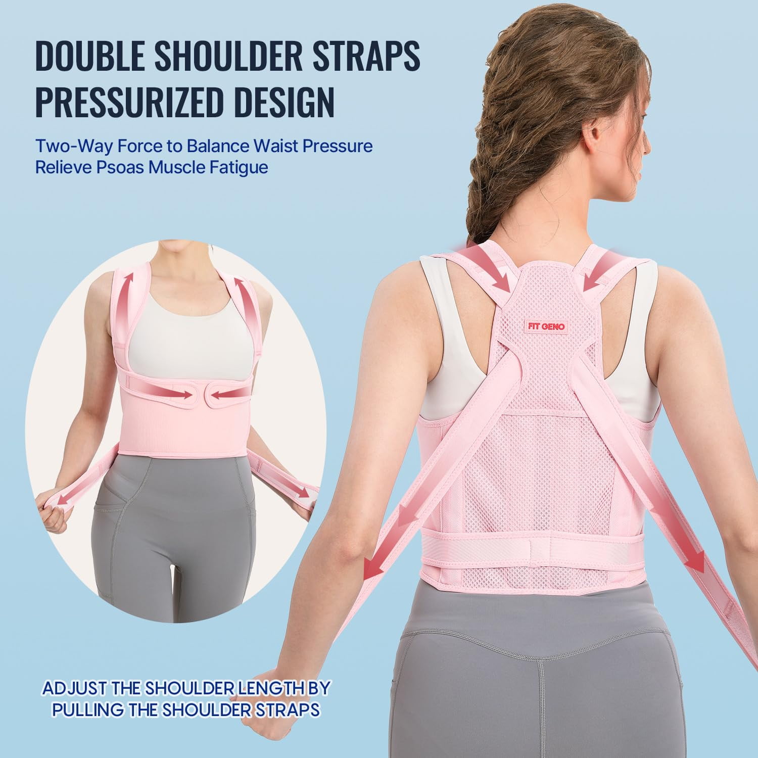 Back Brace Posture Corrector for Women, Shoulder Straightener, Adjustable Full Back Support, Upper and Lower Back Pain Relief - Scoliosis, Hunchback, Hump, Thoracic, Spine Corrector