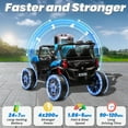 thumbnail image 3 of Joyracer 4WD 24V Ride on Toys Car w/ 2 XL Seater Remote Control, Electric UTV w/ 4*200W Motor, Power Car Wheels, LED Lights, Spring Suspension, 3 Speeds, Bluetooth Music, Blue, 3 of 10