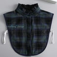 thumbnail image 2 of LoudSung False Collar Detachable Blouse Fake Collar Half Shirts Collar Plaid Designed Cotton Top Elegant for Women Girls, 2 of 8