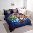 thumbnail image 3 of Homewish Tree Of Life 7-Piece Twin Bedding Sets,Modern Aesthetic Art Bedding Comforter Set,Retro Bohemain Style Sheet Sets For Men Women,Luxury Bedroom Decor Reversible, 3 of 8