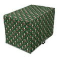thumbnail image 1 of Geometric Dog Crate Cover, Santa Claus Holding Present Bag on Vibrant Background Happiness, Easy to Use Pet Kennel Cover for Medium Large Dogs, 35" x 23" x 27", Green Ruby White, by Ambesonne, 1 of 6