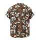 thumbnail image 4 of Camisa estampada a cuadros con solapa para hombre Camisa floral hawaiana Pompotops  oipoqjl24688, 4 of 9