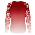 thumbnail image 5 of asdoklhq Christmas Cotton Sweaters for Women Ladies' Casual Christmas Printed Long-Sleeved Crew Neck Top Red 3X, 5 of 5