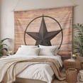 thumbnail image 3 of Western Star Retro Tapestry for Bedroom Wall Hanging Tapestry, Country Farmhouse Brown Wooden Grain Ceiling Backdrop Tapestries Poster Blanket Wall Decor for Teens Room Living Room Dorm 59" x 79", 3 of 8