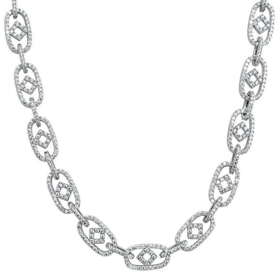 Box Oval Link CZ Hip Hop Iced Out Chain