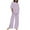 Purple womens sets, variant on ABPWLY 2 Piece Outfits for Women Lounge Sets for Women Plus Size 3/4 Sleeve Top and Wide Leg Linen Pants Sets Casual Solid Homewear Sets with Pocket Two Piece Sets for Women Winter