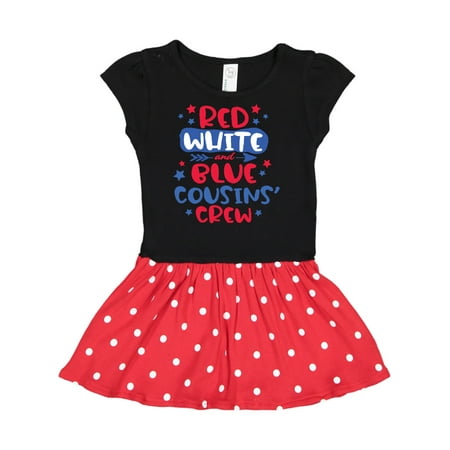 

Inktastic 4th of July Red White and Blue Cousins Crew Gift Toddler Girl Dress