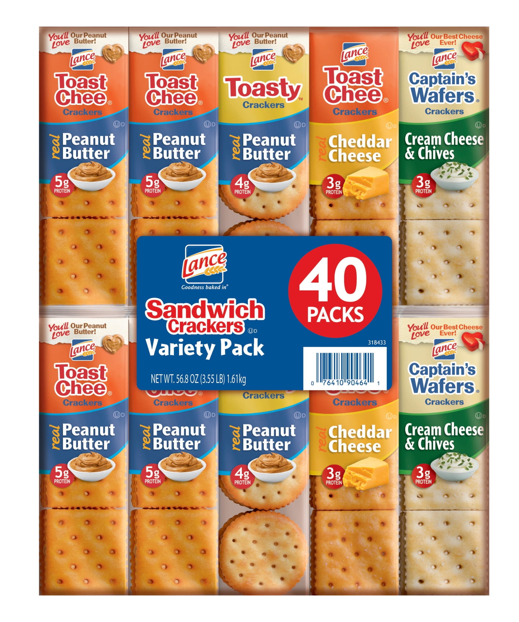 Lance Sandwich Crackers Variety Pack, 40 Ct
