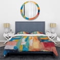thumbnail image 3 of Designart "Vibrant Cubist Color Fields" Abstract Collages Bedding Covert Set - Transitional Multicolor Abstract Bed Set With 2 Shams, 3 of 6
