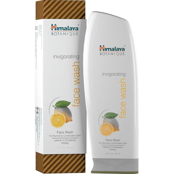 Himalaya Botanique Invigorating Face Wash for Hydrating Facial Cleanser with Lemon, Cinnamon and Honey, 5.07 oz