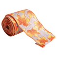 thumbnail image 1 of Orange Pumpkin Ribbon Autumn Harvest Overlock Ribbon 180 Inches of Craft Ribbon, 1 of 11