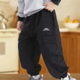 thumbnail image 7 of Cethrio Kids Boys Cargo Pants, Loose Casual Elastic Waist Athletic Pants with Pockets Black Size 7-8 T, 7 of 7
