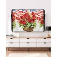 thumbnail image 5 of 4th of July Flower Outdoor TV Cover 40 to 43 Inch Weatherproof, Vintage Red Stripe Flag Poppy Floral 600D Oxford TV Covers with Waterproof Zipper, Outside Flat TV Screen Protector 40"Wx25"Hx4.5"D, 5 of 7