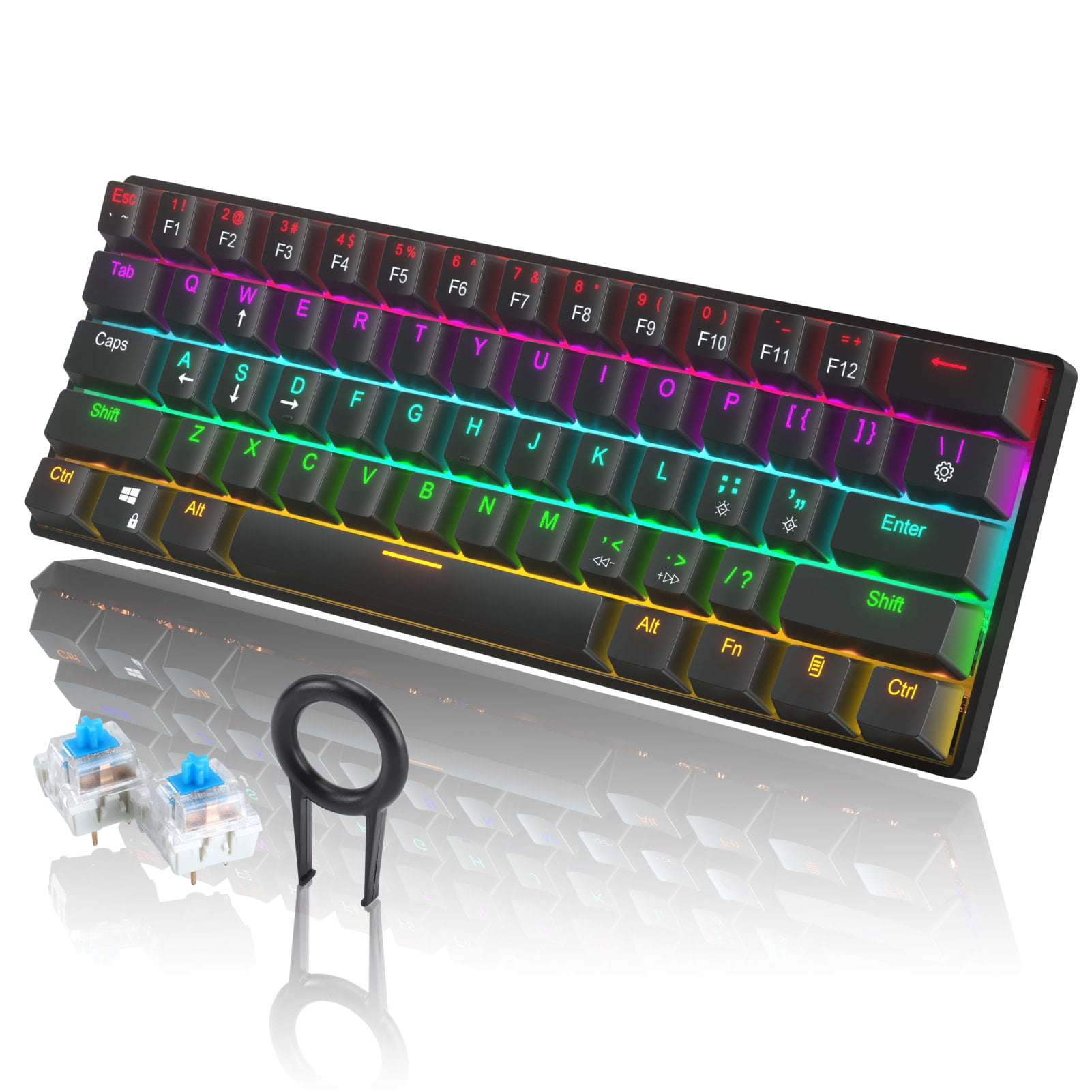 Lacyie Mechanical Keyboard Set Type C Wired Gaming Keyboard Walmart Com