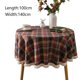 thumbnail image 2 of Mantel redondo de 59 pulgadas, mantel a cuadros retro rojo y verde, poliéster resistente a las manchas, fundas de mesa para cocina, comedor, mantel pequeño para fiestas, picnic, 2 of 5