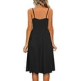 thumbnail image 3 of SMihono Robes d'Été Bohémiennes Femmes Grande Taille Mode Femmes Décontracté Col en V Robes Unies Été Sans Manches Robe Pull, 3 of 6