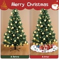 thumbnail image 4 of Christmas Tree Skirt,Multicolor Christmas Tree Pattern Christmas Tree Decor with Red Ribbon Ties,Round Shape,Christmas Decorations for Home 30"x30", 4 of 7