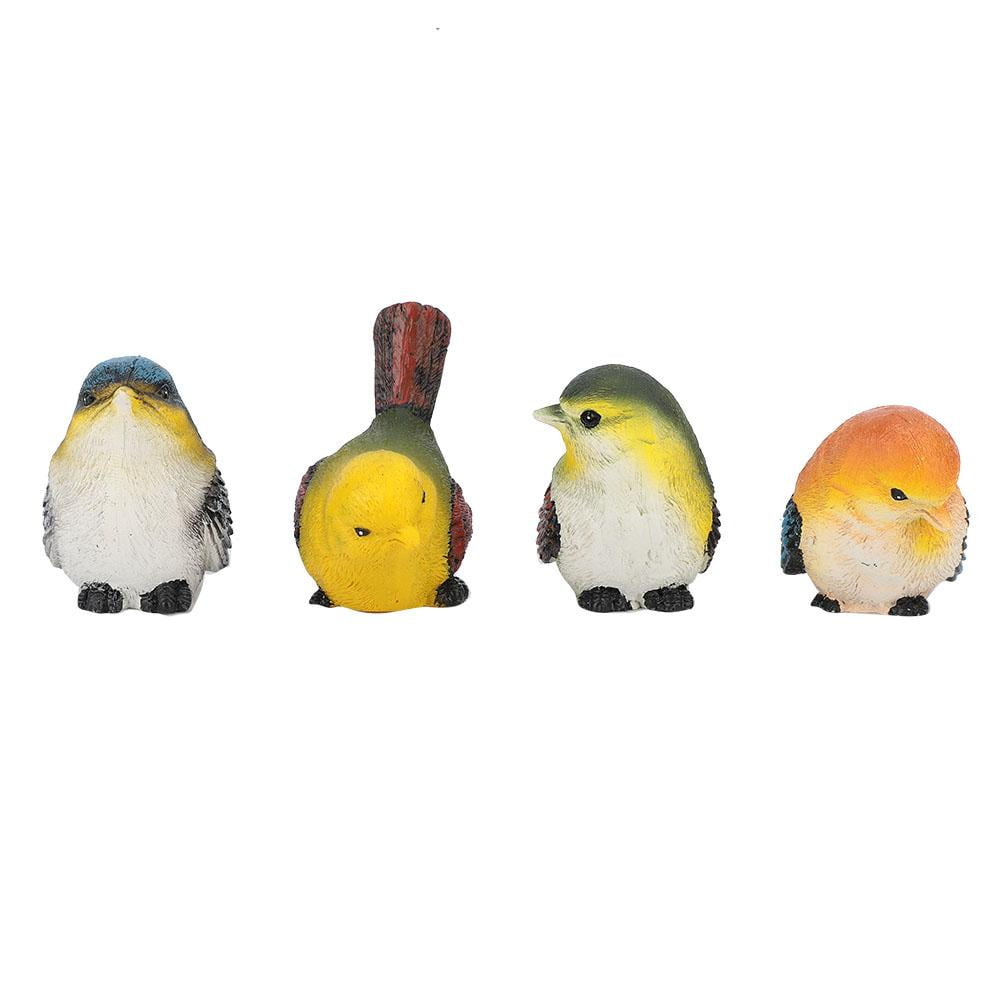 Colorful Small Bird Decorative Figurine Garden Home Décor Ornament Set of 3 5cm 