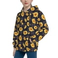 thumbnail image 2 of Lsque Royal Blue Plaid Sunflower Patten Youth Hoodie Sweatshirt Pullover with Kangaroo Pocket Boys and Girls Hoodie Warm Hoodie for Kids-X-Large, 2 of 6