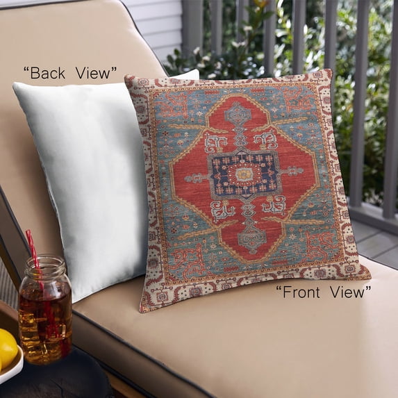 Ahgly Company Outdoor Square Mid-Century Modern Throw Pillow, 18 inch by 18 inch