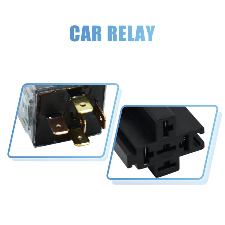 5 Pcs 5 Pin Cable Relay Socket Harness Connector DC 12V For Car