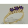 thumbnail image 2 of LBG British Made 10k Yellow Gold Natural Amethyst Womens Engagement Ring - 33 size options - Size 6, 2 of 6