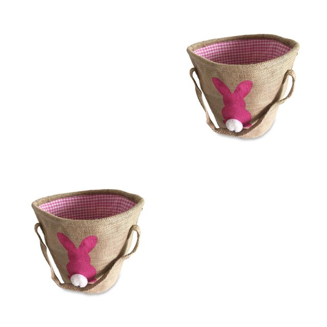Cateissary Cesta de huevos de animales de Pascua con asa, organizador de bolso, bolso de mano portátil, decoración de fiesta para niños y rojo 2Conjunto