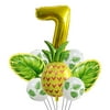 Summer Hawaii Themed Birthday Party Decoration Set with Pineapple and Number Foil Balloons for Boys Girls Supplies