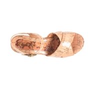 KORKS Womens Buckle Cork Platform Heels