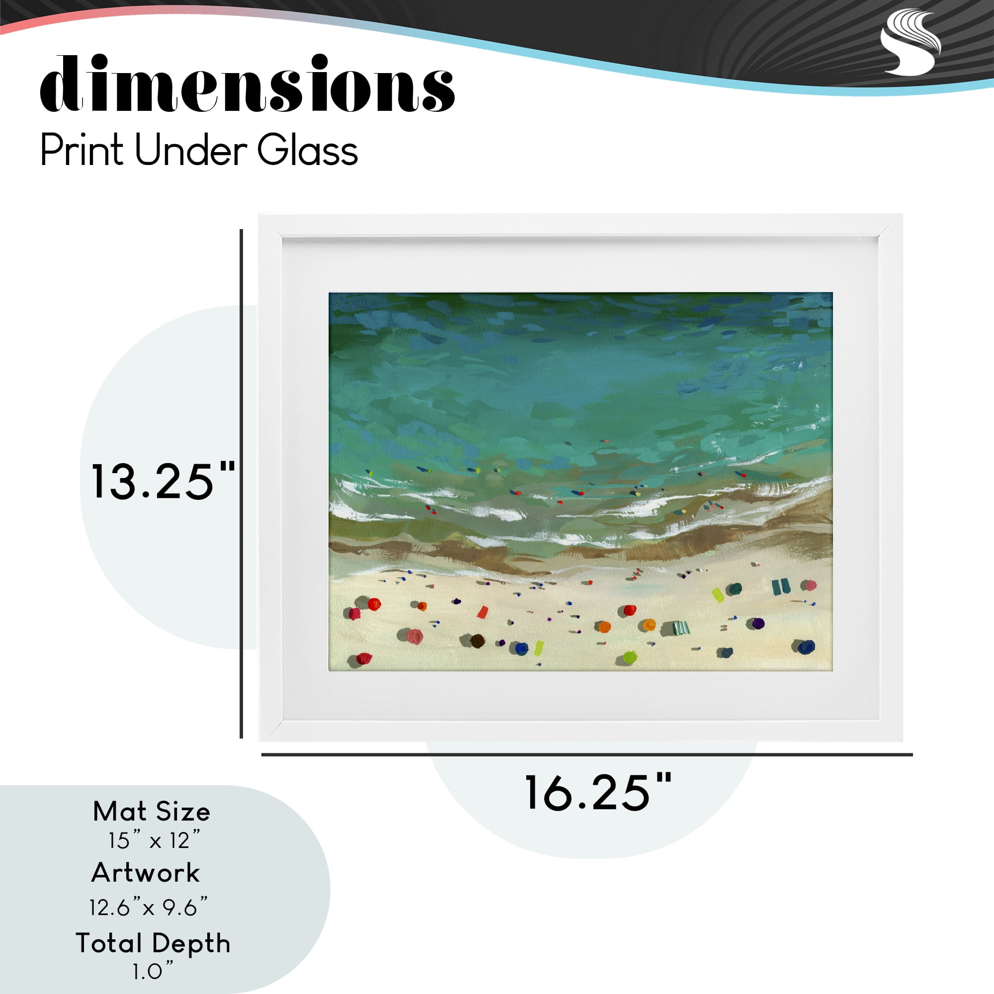 Stupell Industries Aerial Turquoise Shoreline White Framed Print Under Glass, design by Brook Page