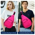 thumbnail image 2 of Sling Backpack Crossbody Chest Bag for Women Men Left and Right Shoulder Purse Water Repellent Gym Daypack, 2 of 7