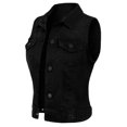 thumbnail image 5 of Made by Olivia Women's Sleeveless Button up Jean Denim Jacket Vest Distressed Black 2XL, 5 of 5