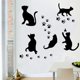 thumbnail image 3 of Silueta de Animal 5 Gatitos Negros YONGSHENG Tatuajes de pared vinilo Mariposa Huellas de pata de gato, 3 of 5