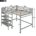 thumbnail image 2 of Churanty Full Size Wooden Loft Bed with Built-in Hanger for Clothes and Staircase, Multi-Functional Loft Bed with Staircase and Guardrails, Gray, 2 of 14