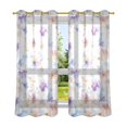 thumbnail image 6 of Yayeee Window Curtains Set of 2 for Living Room Light Filtering 63"x42", Purple Flower Pattern, 6 of 7