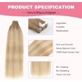 thumbnail image 2 of Shiyou-Rideaux Extensions de Cheveux Humains pour Femmes Ruban Invisible Extensions de Cheveux Blonds Extensions de Cheveux pour Femmes Vrais Cheveux Humains R8-P12-60 16 Pouces, 2 of 4
