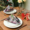 thumbnail image 3 of BZSMCE Satin Native Fab Cotton Dinner Napkin Kittens in Pots Of Flower Butterflies Reusable, 3 of 8