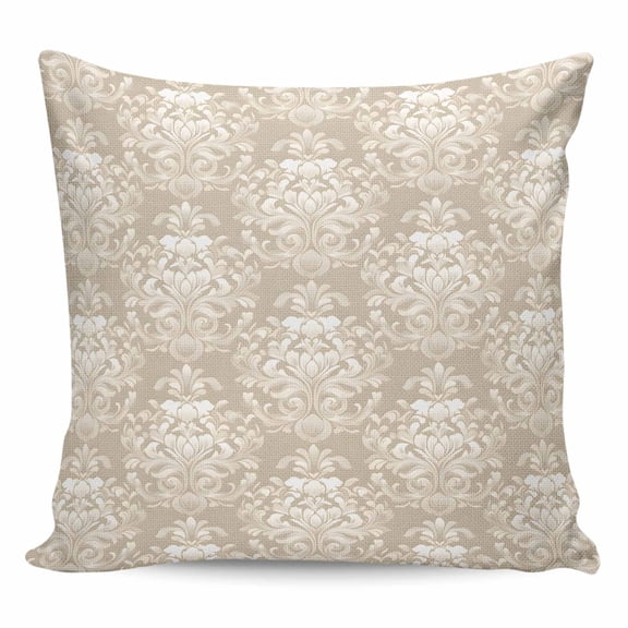Throw Pillow Covers 24x24 Inch, Beige Grey Boho Floral Decorative Pillow Cases for Couch Sofa Bed, Vintage Ethnic Tribe Abstract Art Cotton Linen Square Home Decor Pillowcases with Hidden Zipper