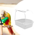thumbnail image 6 of DOLITY Bird Bath Box Bird Bathtub Parrot Bathing Tub for Budgie Parakeets Cockatiel White, 6 of 7