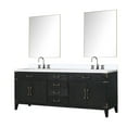 thumbnail image 3 of 84 In. X 22 Brown Oak Bath Vanity - Solid Wood Frame With Two Cabinets, Four Drawers And Open Shelf For Room Storage Soft Close, Fully Assembled Double D Close Spacious, 3 of 3