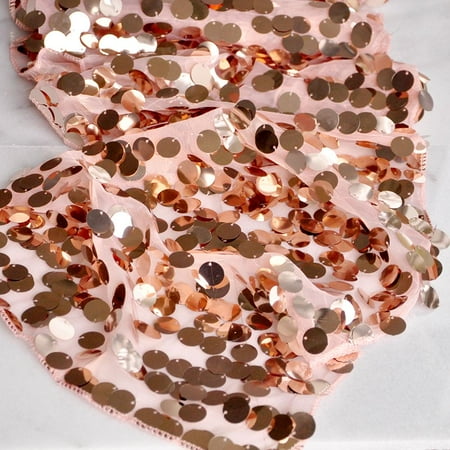 Gift Ideas For Runners Under $25 Rose Gold Table Runner Sequin. Large Payette Rose Gold Sequin Table Runner. Bridal Shower Ideas. ()
