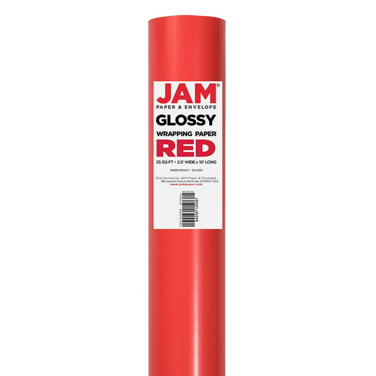 Jam Paper Red Glitter Gift Wrapping Paper Roll - 1 Pack Of 25 Sq. Ft. :  Target