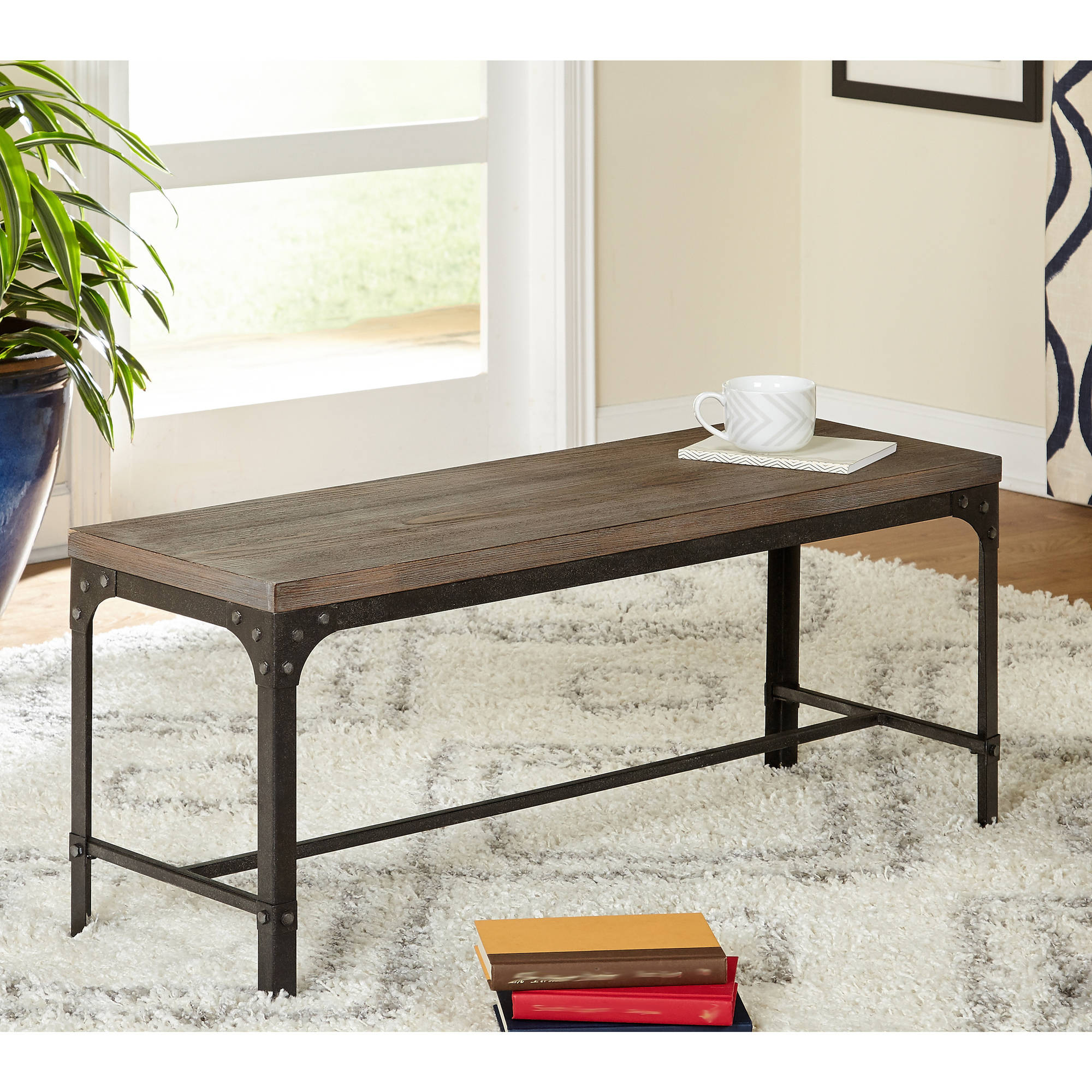 Scholar 3-Piece Table and Bench Set, Gray