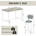 thumbnail image 3 of 7-Piece Dining Table Set for 6, 50" Wood High-Dining Bistro Set with 6 Backrest Cushion Stools, Saving Space Pub and Chairs Sets for Bar, Kitchen, Gray, 3 of 9