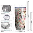 thumbnail image 6 of 20 Oz Chihuahua and Flower Florals Coffee Tumbler Double Wall Insulated Stainless Steel Water Bottle | Metal Reusable Thermoses Flask with Cup Cap | Leak & Sweat Proof with Anti-Dust Lid, 6 of 7