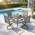 thumbnail image 3 of Arlopu Patio Swivel Chair Set of 4, Outdoor 360° Rocker Dining Chairs W/ 24" High Back & Ergonomic Armrest for Backyard Garden Deck, 330LBS, Gray, 3 of 10
