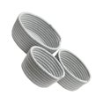 thumbnail image 1 of Cateissary 3 unids/set cesta de almacenamiento de acrílico Color sólido lavable algodón trenzado reemplazo contenedor de sala de estar Almacenamiento y organización del hogar gris claro, 1 of 6