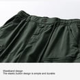 thumbnail image 6 of Eryao Mens Outdoor Work Cargo Shorts Elastic Waist Drawstring Shorts Knee Length Lightweight Short Pants with Pockets,Army Green,38, 6 of 9